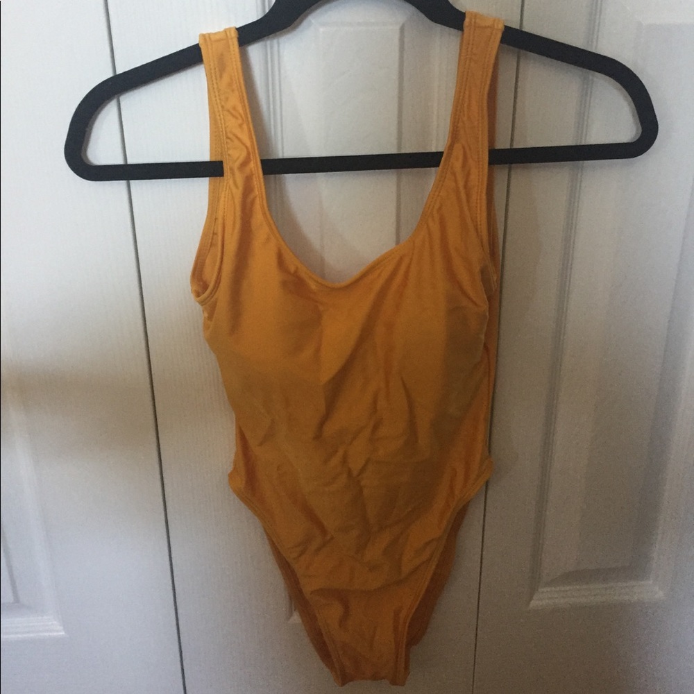 New trendy mustard one piece swimsuit